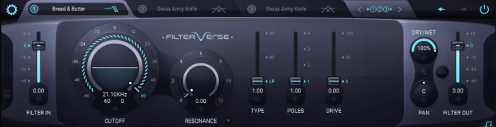 Polyverse Filterverse cutoff control