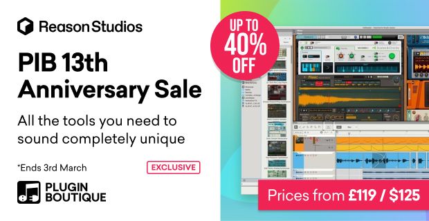 Save up to 40% on Reason 13 and Reason+ (Annual Subscription)