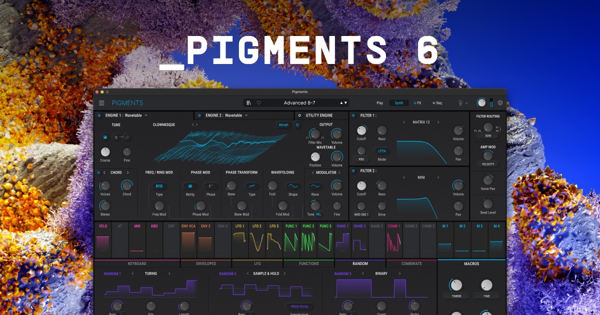 Pigments 6 synth by Arturia available from Splice Rent-to-Own