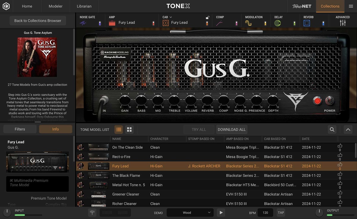 IK Multimedia releases Gus G. Tone Asylum Signature Collection for TONEX