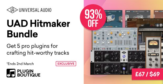 Save 93% on UAD Hitmaker Bundle by Universal Audio