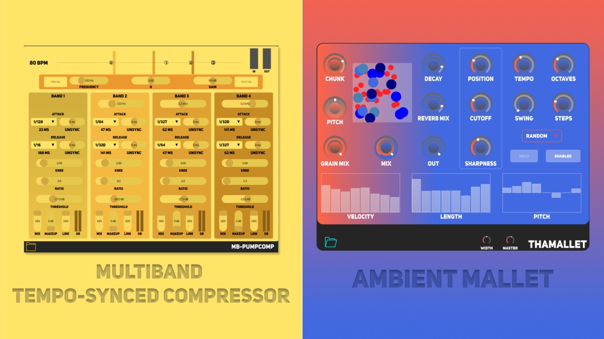 23DSP releases THAMALLET percussive synth and MB-PumpComp multiband compressor