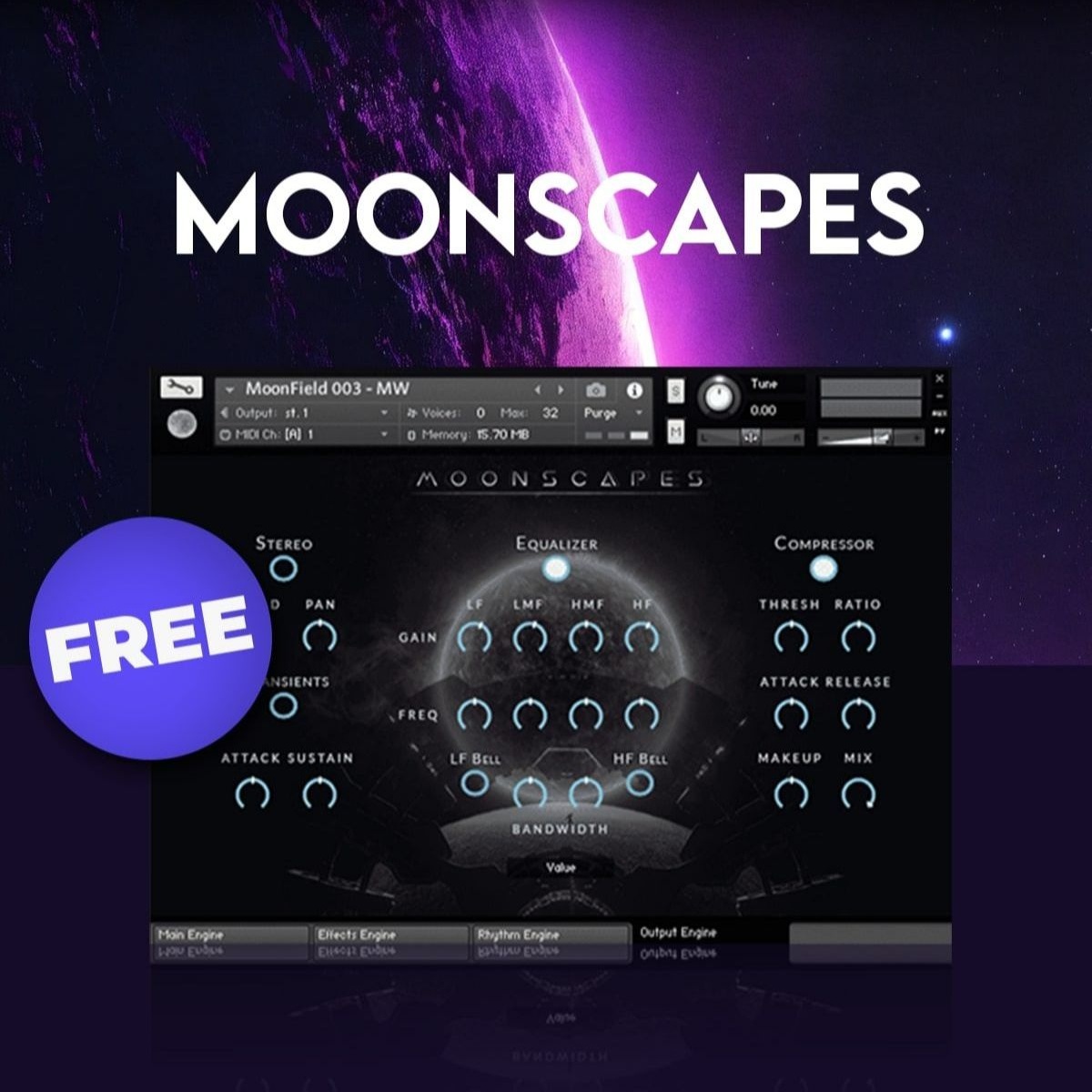 Moonscapes library for Kontakt FREE with purchase at Audio Plugin Deals