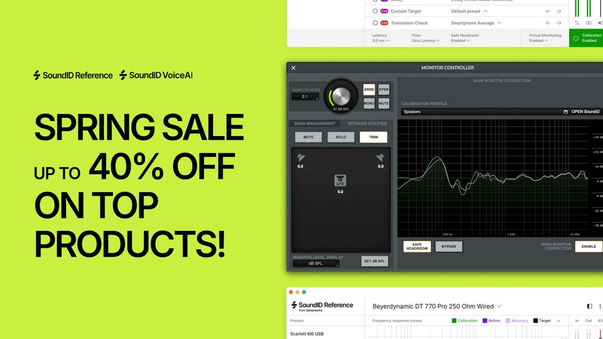 Sonarworks Spring Sale: Save up to 40% on SoundID VoiceAI & Reference