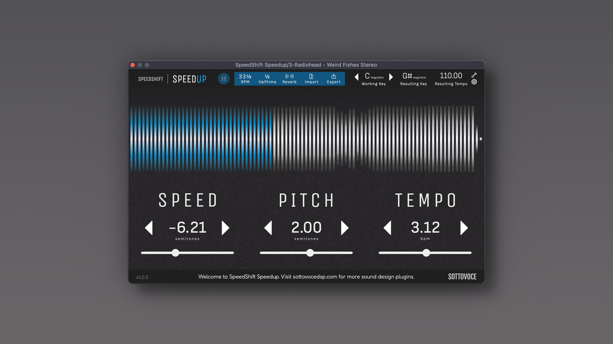 Sottovoce DSP releases SpeedShift Speedup effect plugin