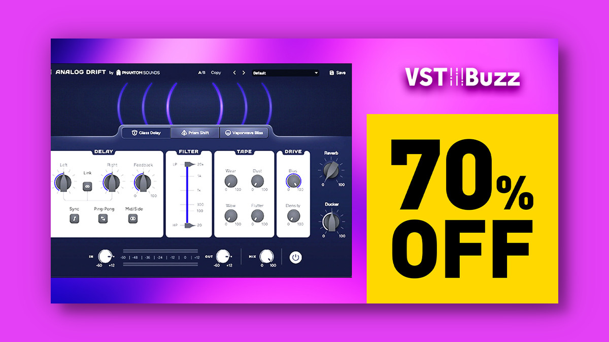 Save 70% on Analog Drift delay effect plugin by Phantom Sounds