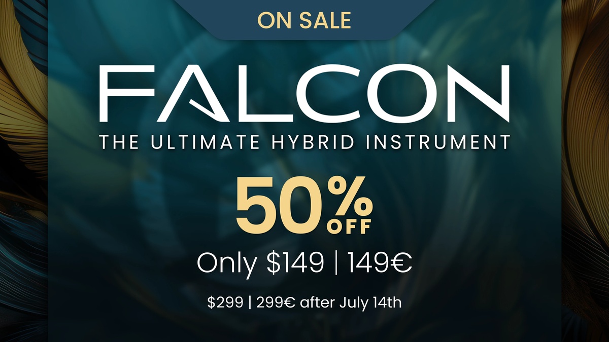 Save 50% on Falcon 3 creative hybrid instrument by UVI
