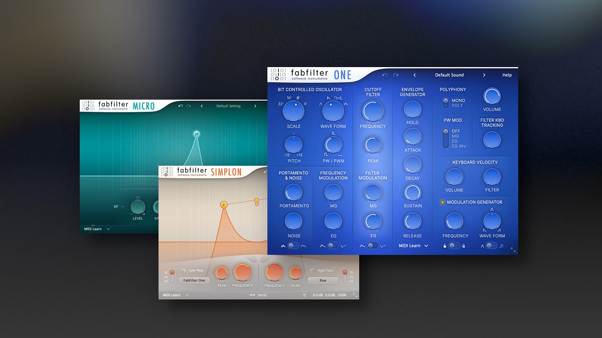 FabFilter updates FabFilter One, Simplon and Micro plugins