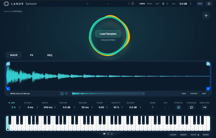 LANDR Sampler Load Samples