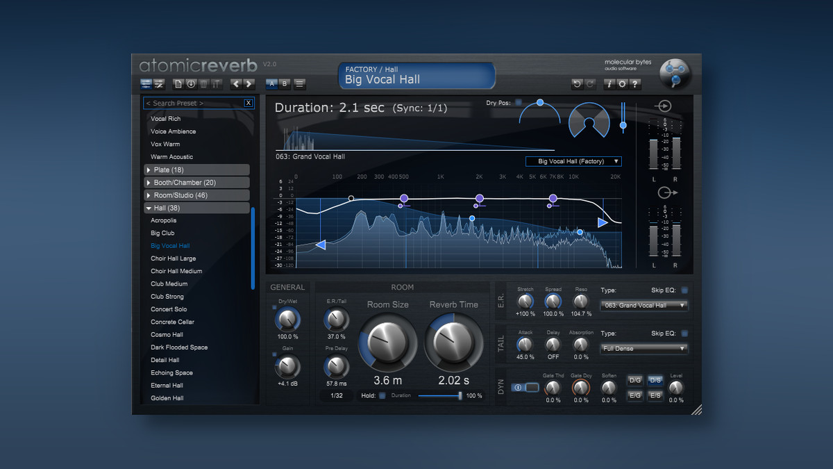 MolecularBytes releases AtomicReverb 2 algorithmic reverb plugin