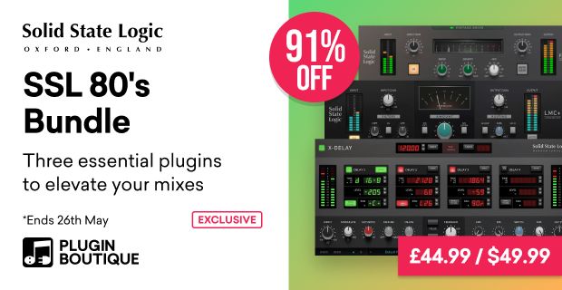 Save 91% on SSL 80’s Bundle: LMC+, X-Delay & Fusion Vintage Drive for .99 USD