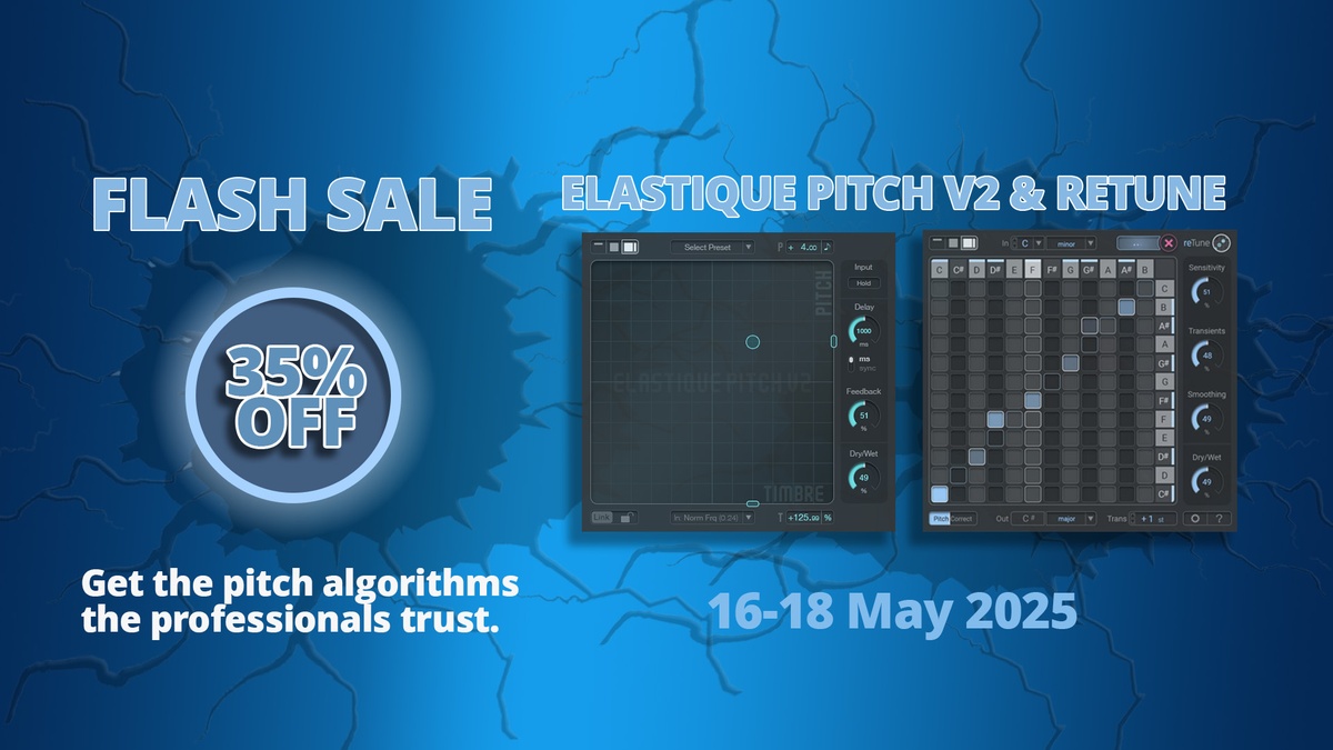 Save 35% on Zplane’s Elastique Pitch V2 and reTune plugins