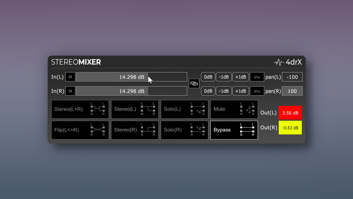 4drX releases StereoMixer free panning effect plugin