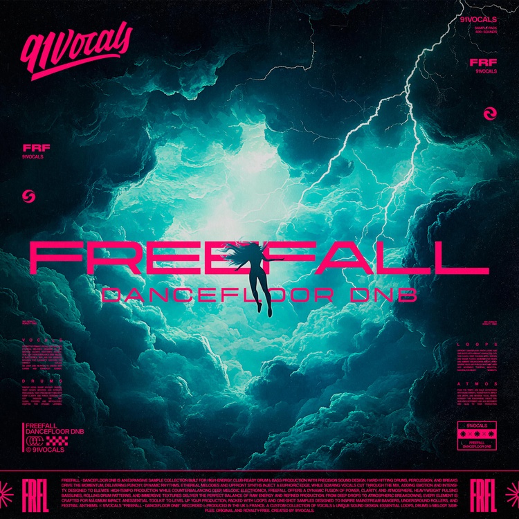 91Vocals releases Freefall Dancefloor DnB sample pack