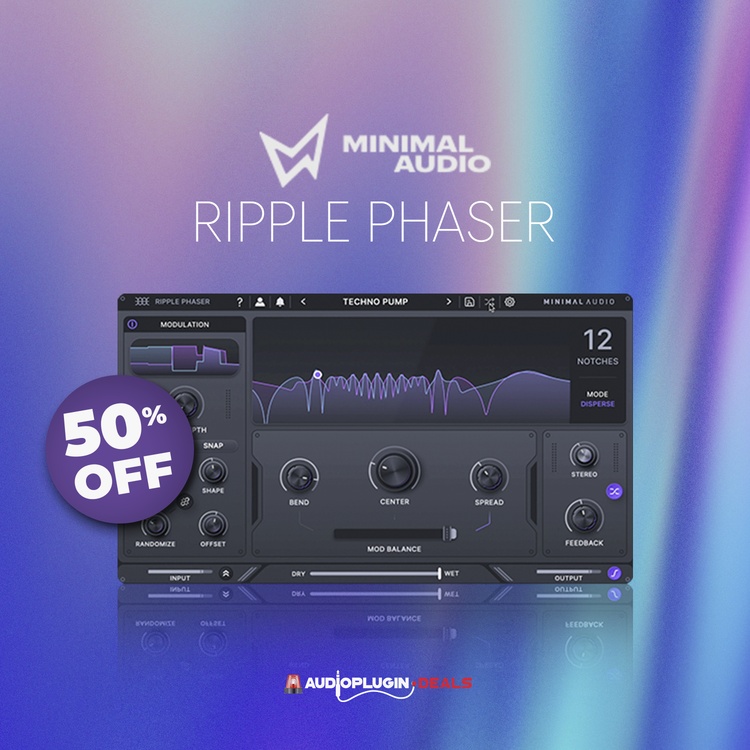 Save 50% on Ripple Phaser effect plugin by Minimal Audio