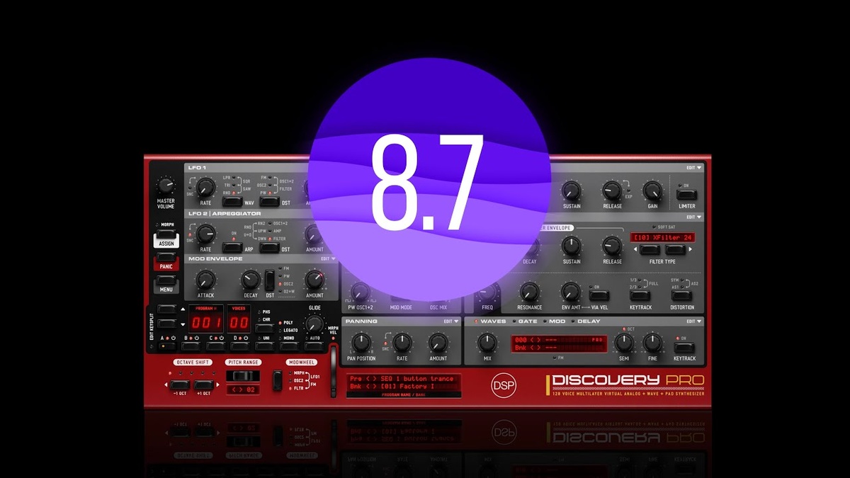 discoDSP updates Discovery Pro software synthesizer to v8.7