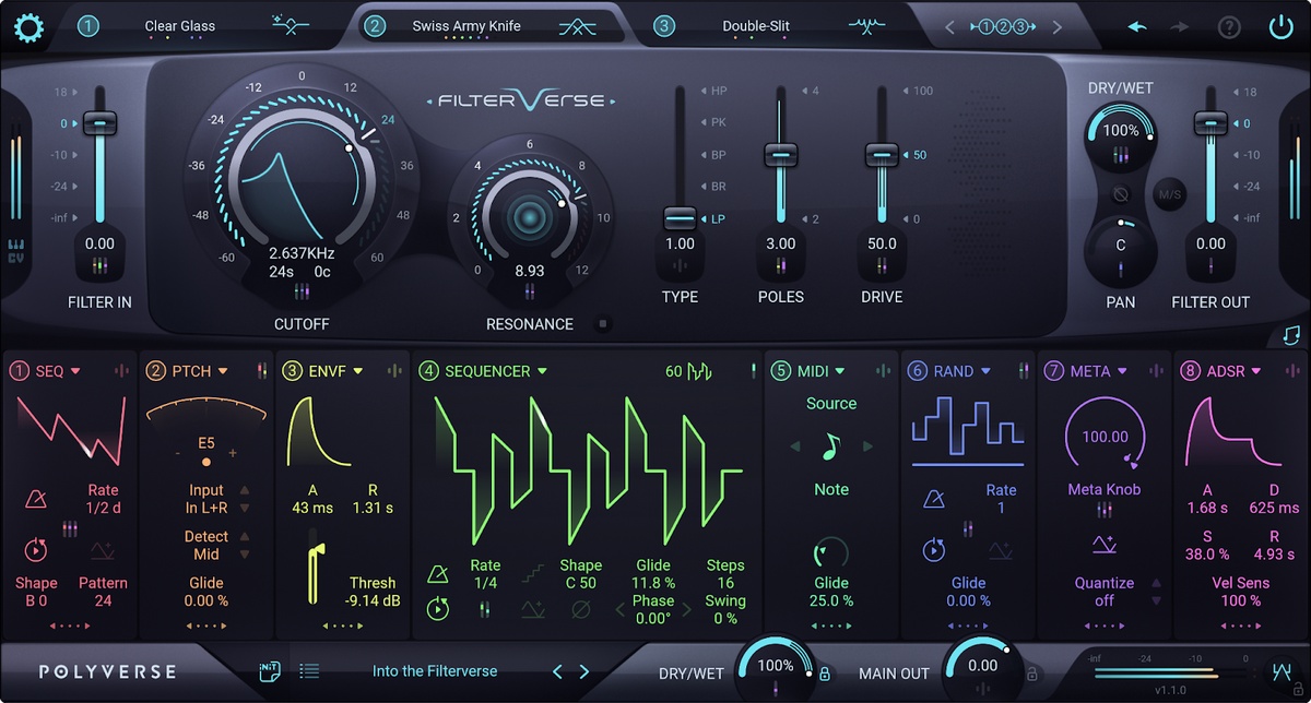 Polyverse Music updates Filterverse creative filter plugin to v1.2