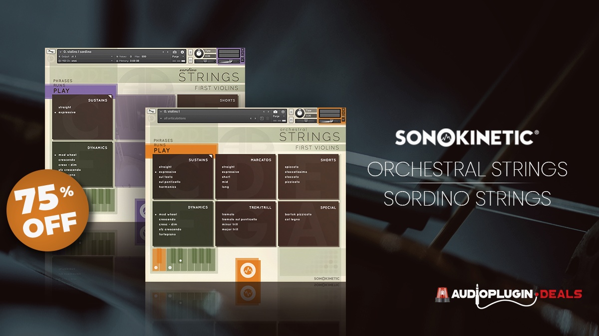 Save 75% on Orchestral Strings & Sordino Strings Bundle by Sonokinetic