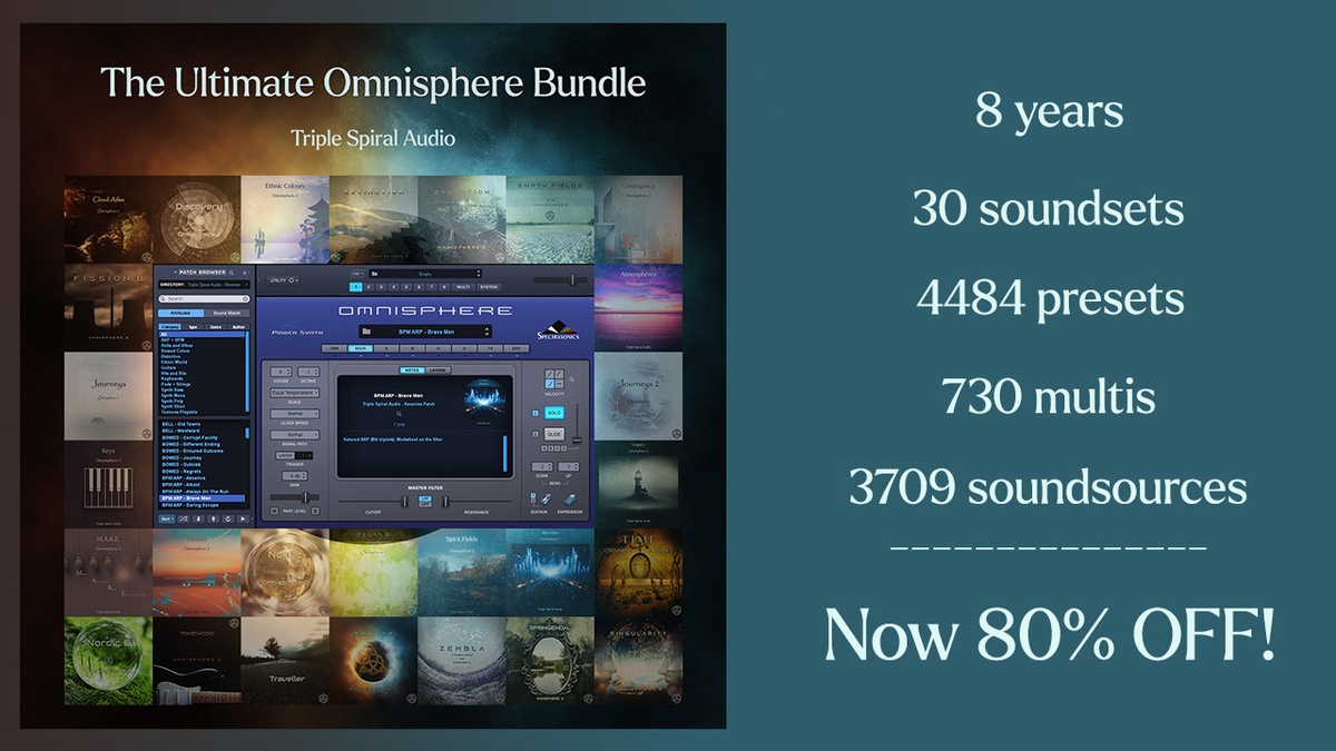 Save 80% on Triple Spiral Audio’s Ultimate Omnisphere Bundle + Soundbox packs released