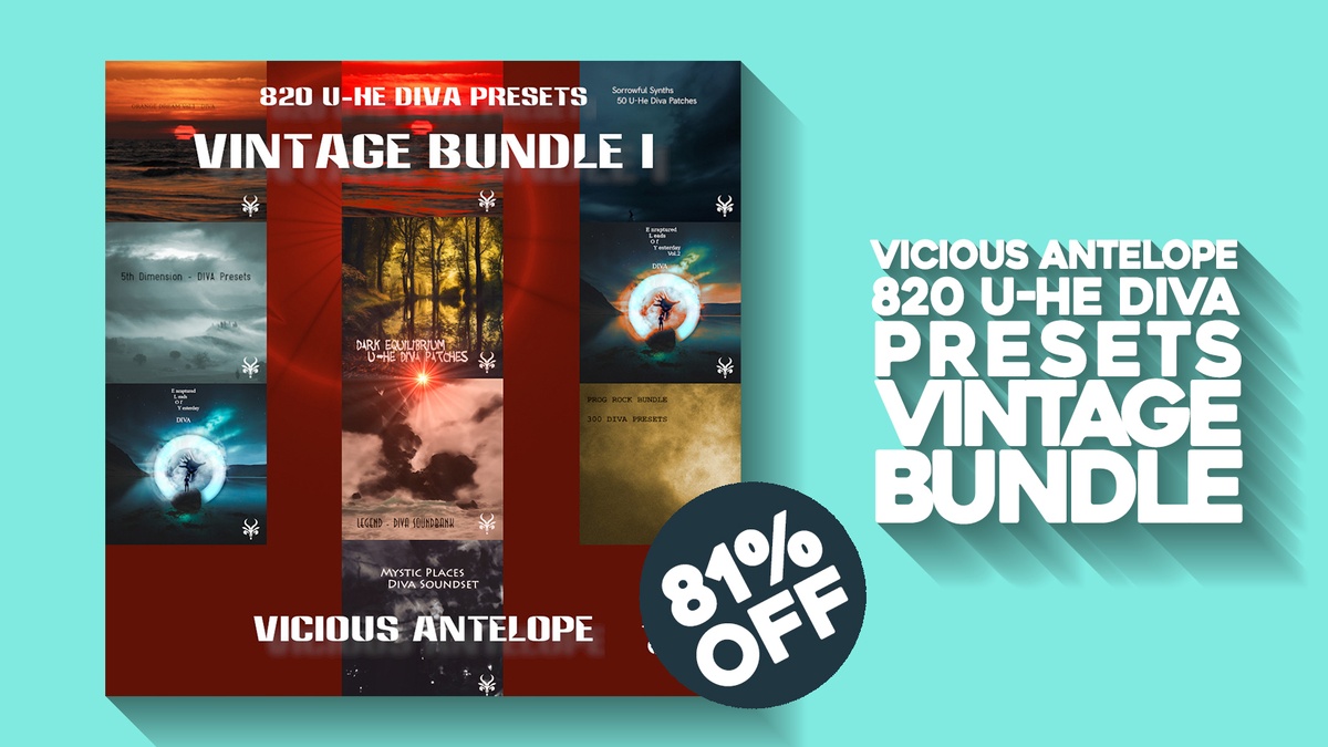 Save 81% on Vintage Bundle I for u-he Diva by Vicious Antelope